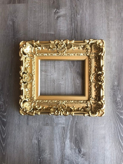 8.5x11 Gold Frame, Fancy Victorian Picture Frame, Mid Century Frame, Certificate Frame