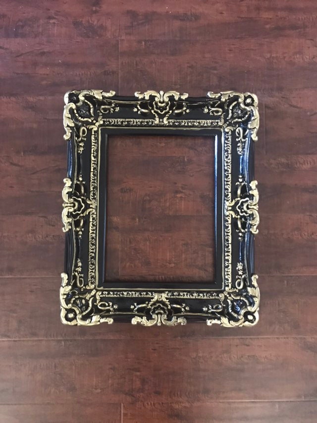 16x20  Large Black Picture Frame, Baroque Photo Frame, Wedding Frame, Fancy Colonial