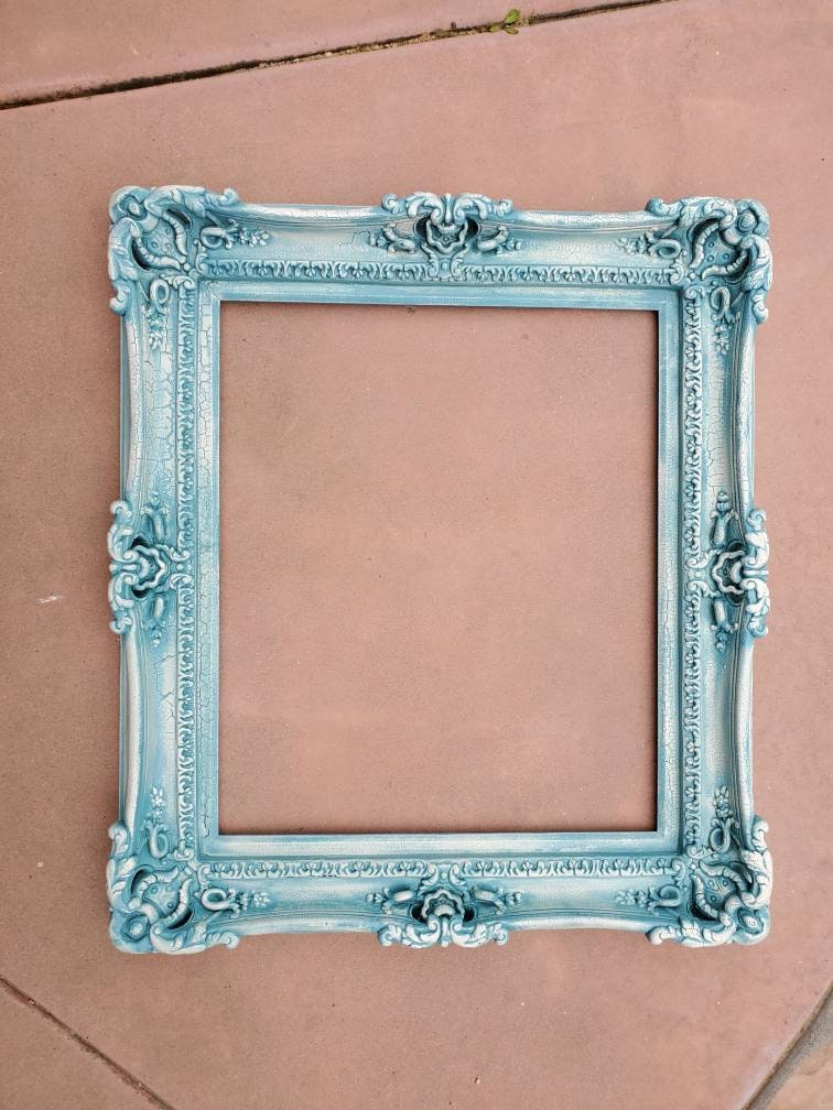 20x24 Vintage Crackled Picture Frame, Distressed Baroque Fancy Frame, Colonial Frame