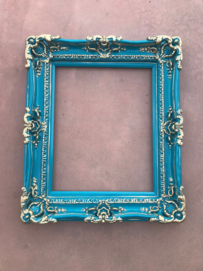 12x16 Fancy Picture Frame, Turquoise, Shabby Chic Photo Frame, Fancy Frame, Modern