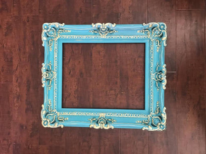 11x14 Turquoise picture frame, traditional frame, original frame