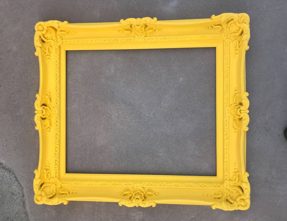 16x20 Bright Yellow Picture Frame, Fancy Frame, Ornate Wall Children's Photo Frame