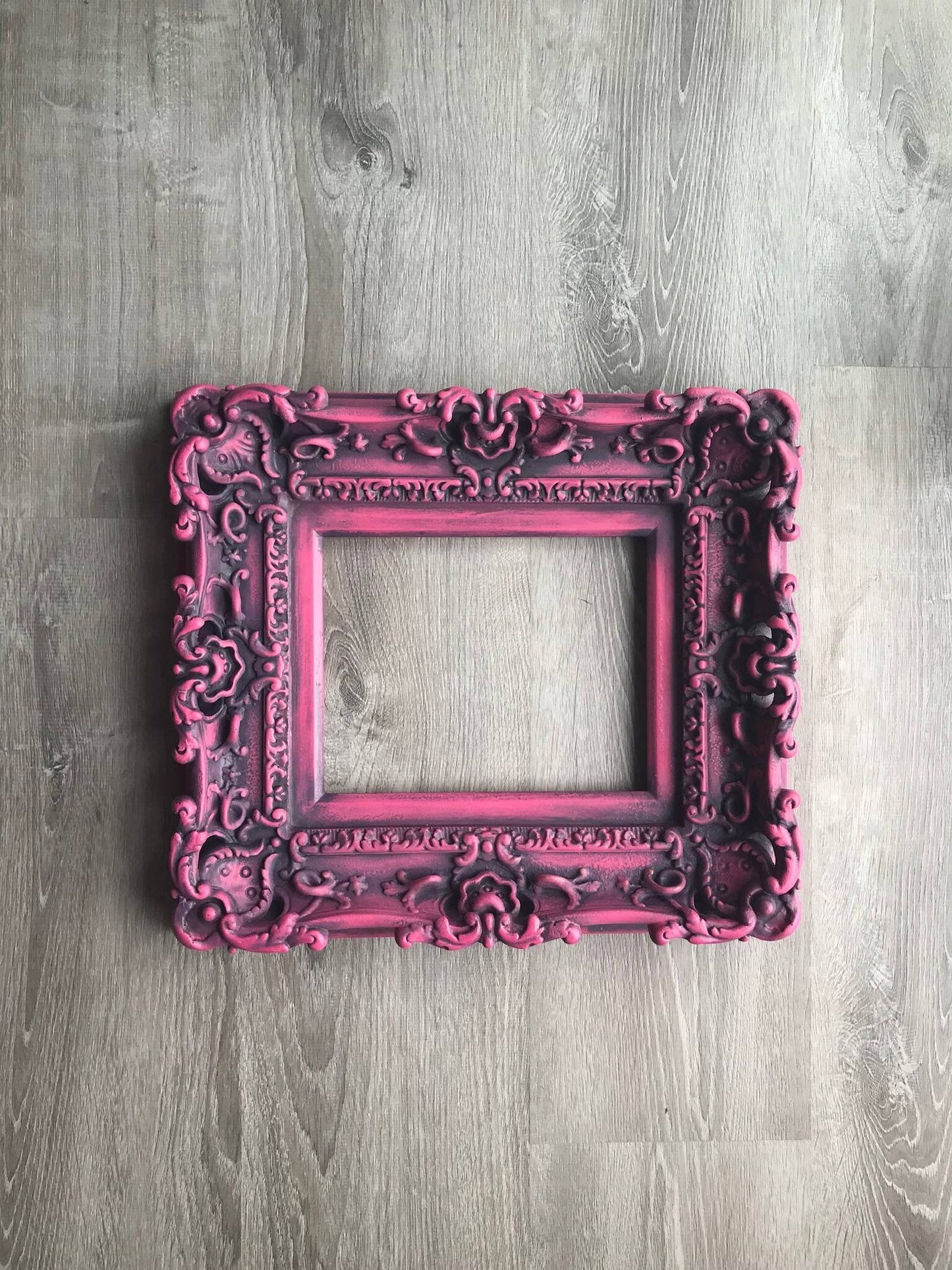 8.5x11 Vintage Berry Pink Frame, Baroque Ornate Frames, Picture Frame, Distressed Frame, Antique Baby Frame