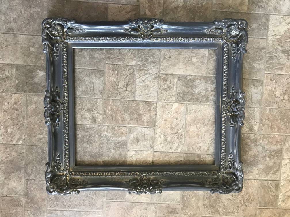 16x20 Vintage distressed gray picture frame, classic frame