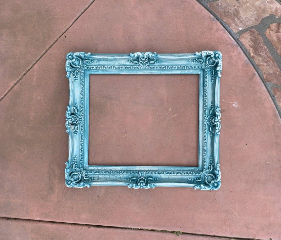 20x24 Vintage Crackled Picture Frame, Distressed Baroque Fancy Frame, Colonial Frame