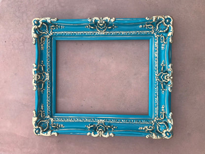 12x16 Fancy Picture Frame, Turquoise, Shabby Chic Photo Frame, Fancy Frame, Modern