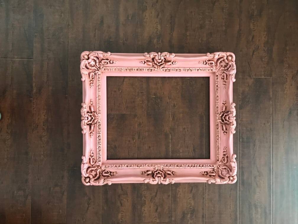 12x16 Vintage Frame, Antique Pink Photo Frame, Shabby Chic Picture Frame, Decorative