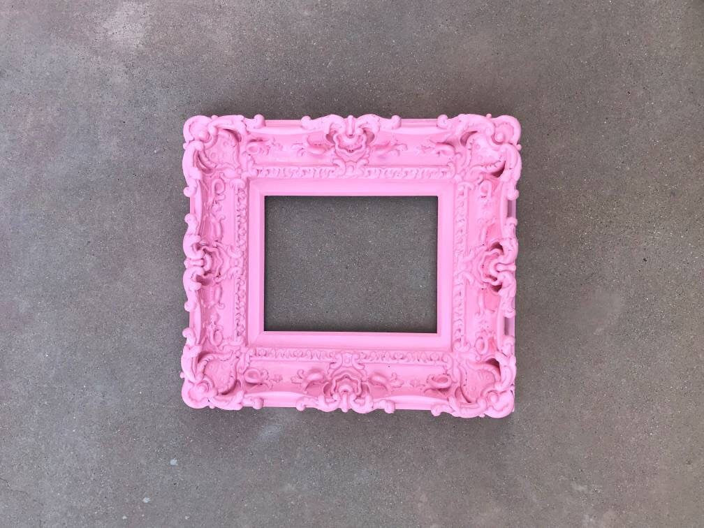 8.5x11 Pink Frame, Baroque Picture Frame, Photo Frame, Baby Room Gift Idea, Fancy Frame