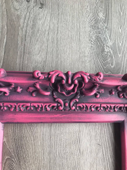 8.5x11 Vintage Berry Pink Frame, Baroque Ornate Frames, Picture Frame, Distressed Frame, Antique Baby Frame