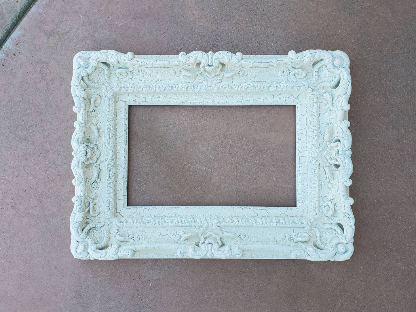 12x16 Shabby Chic Frame with Crackle Beige Finish, Picture Frame, Rustic Frame, Colonial