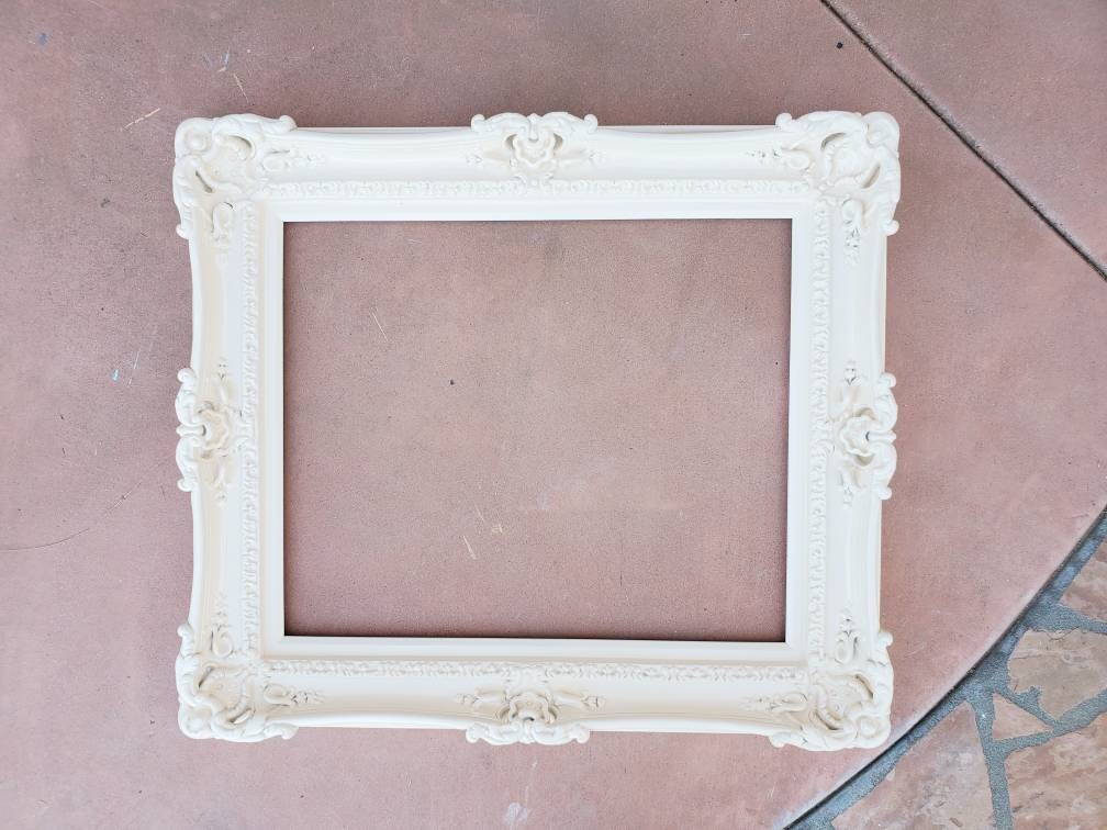 20x24 Ivory Picture Frame, Ornate Wedding Frame, Baroque Cottage Frame