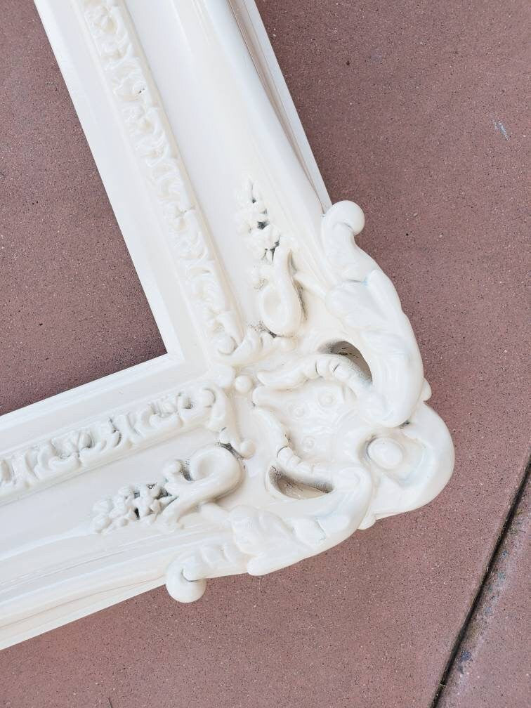 20x24 Ivory Picture Frame, Ornate Wedding Frame, Baroque Cottage Frame
