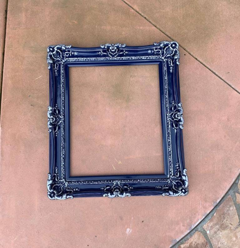 20x24 Navy Blue Baroque Picture Frame, Fancy Colonial Ornate Classic Frame