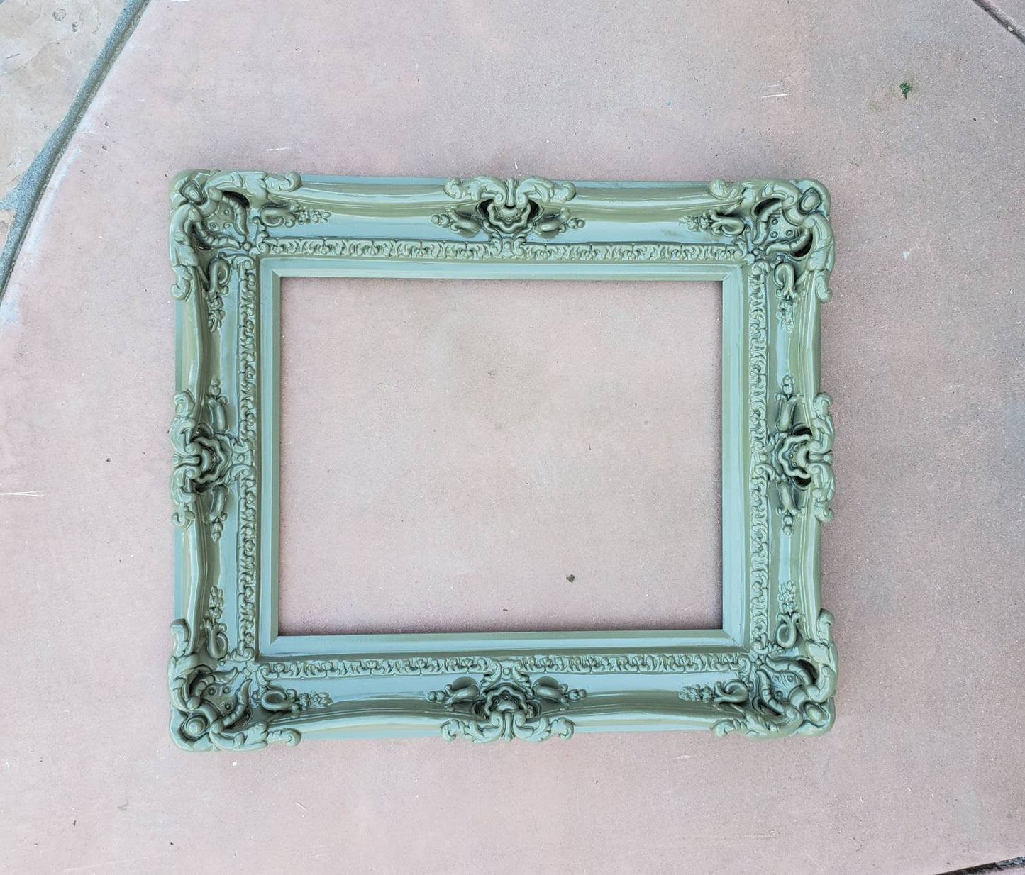 16x20 Green Photo Frame, French Frame, Fancy Picture Frames, Baroque Style, Colonial