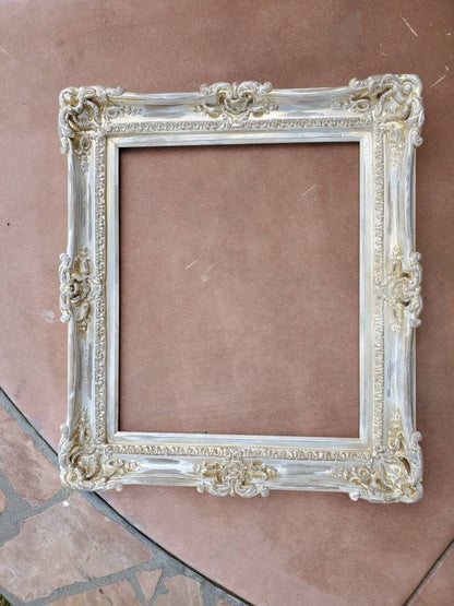 20x24 Vintage White Frame, Decorative French Home Decor Ornate Wall Frames