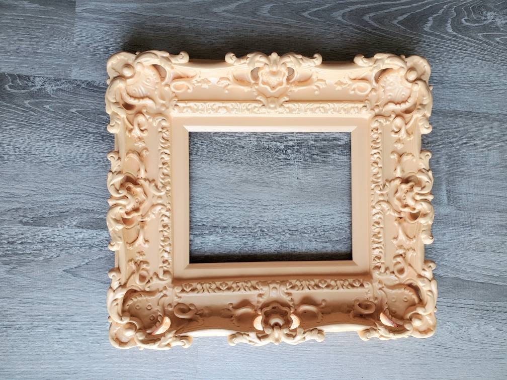 8x10 Peach picture frame, baroque children frame, art wall elegant photo frames