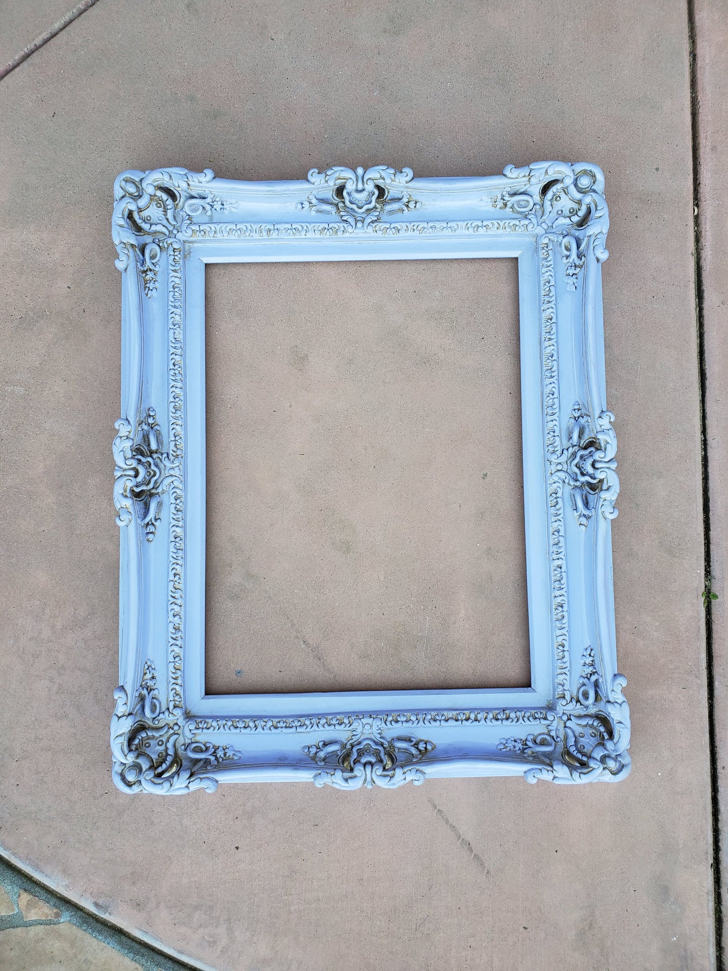 16x20 Pale Blue Photo Frame, Shabby Chic Picture Frame, Cottage Chic Frame