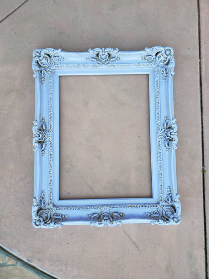 16x20 Pale Blue Photo Frame, Shabby Chic Picture Frame, Cottage Chic Frame