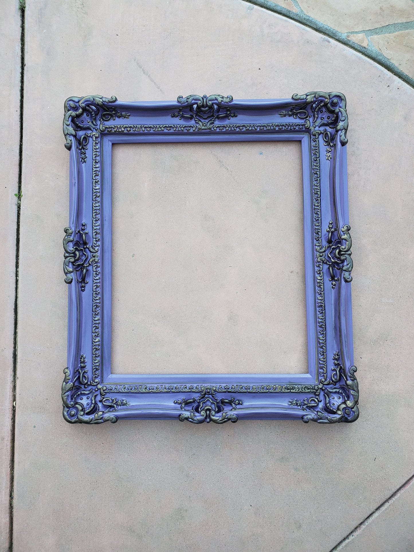 16x20 Distressed Lavender Picture Frame, Vintage Shabby Chic Photo Frame, Art Frame