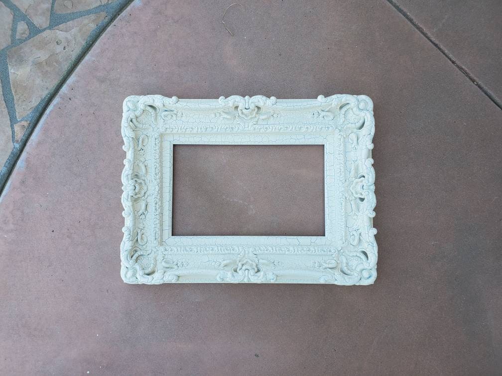 12x16 Shabby Chic Frame with Crackle Beige Finish, Picture Frame, Rustic Frame, Colonial