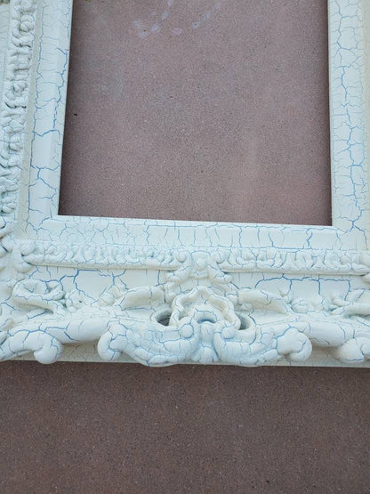 12x16 Shabby Chic Frame with Crackle Beige Finish, Picture Frame, Rustic Frame, Colonial