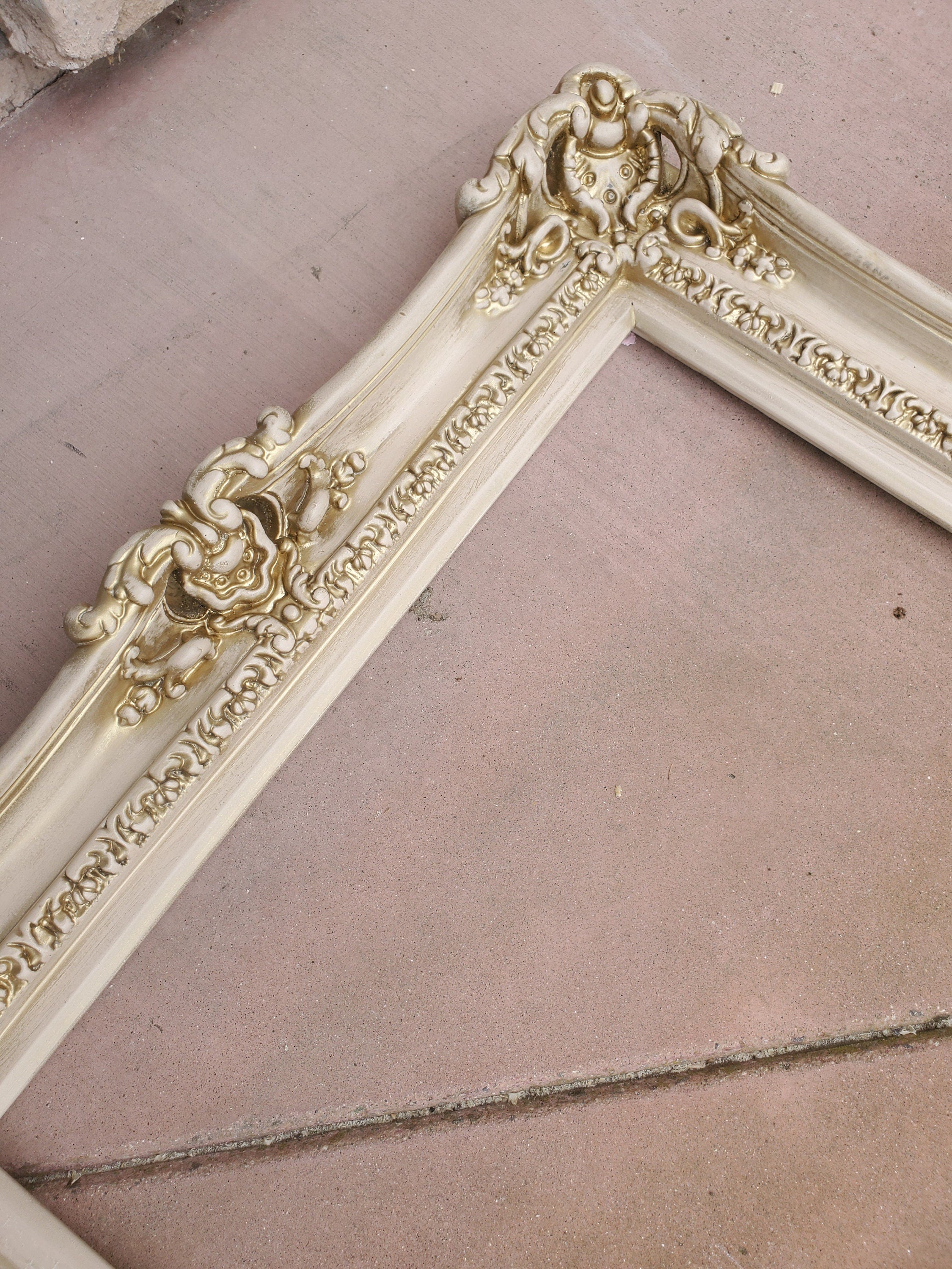 16x20 Distressed Vintage Frame, Shabby Chic Style, Ornate Wedding Frame, Cottage Chic