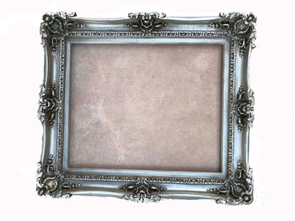 20x24 Vintage Silver Picture Frame in Distressed Style, Antique Frame