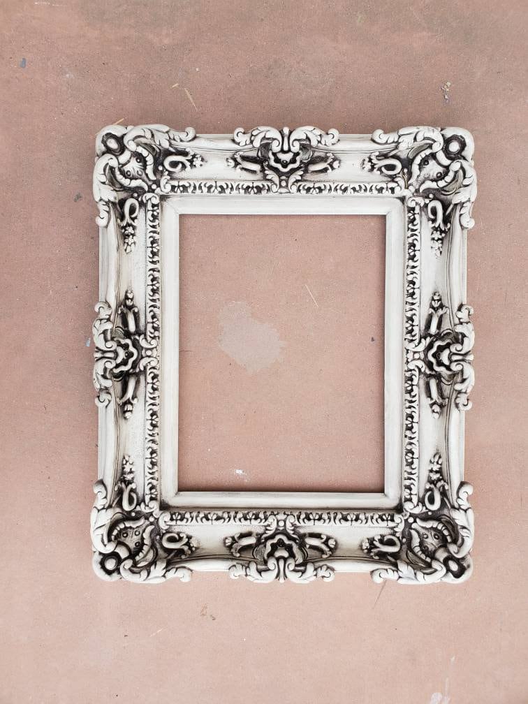 11x14 Vintage Ornate Photo Frame, Distressed Traditional Frame