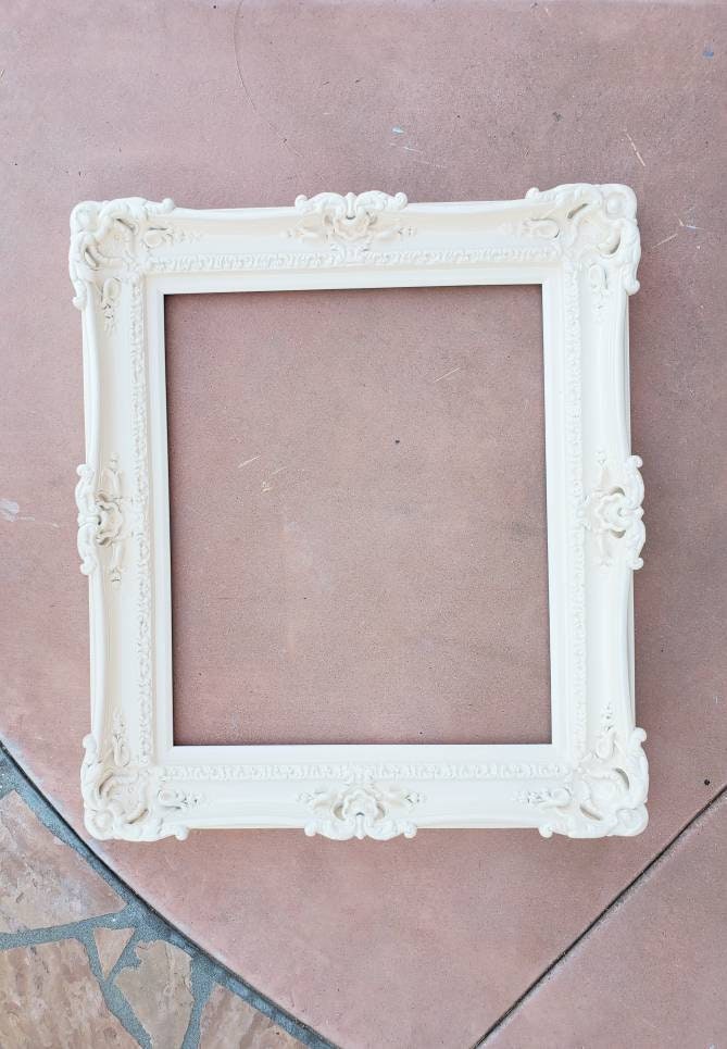 16x20 Ivory Picture Frame, Home Decor Ornate Frame, Fancy Mirror, Colonial Frame