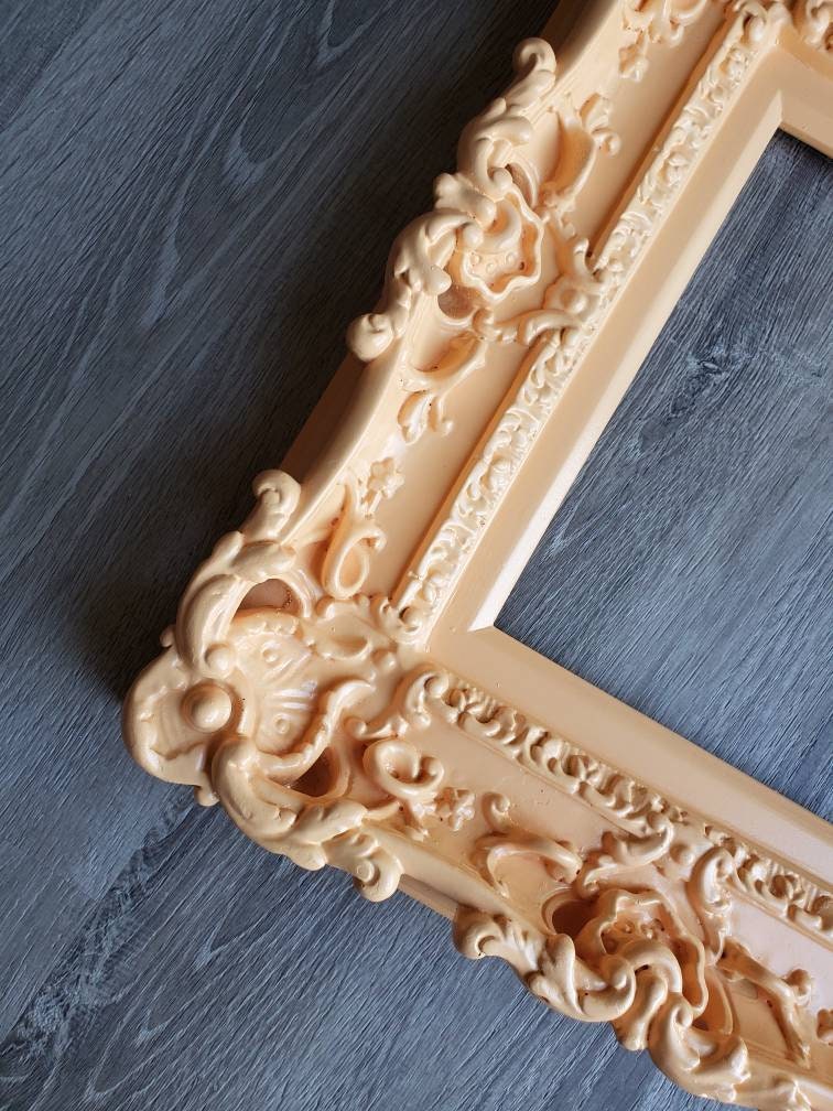 8x10 Peach picture frame, baroque children frame, art wall elegant photo frames