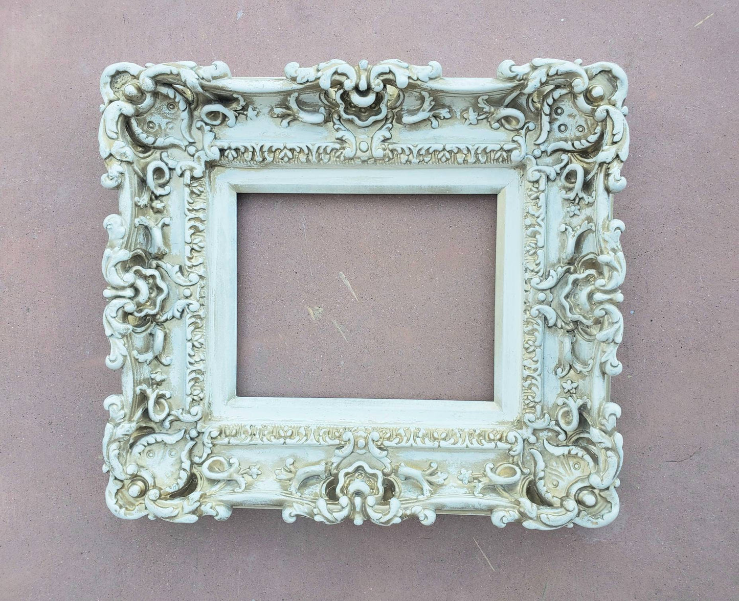 8.5x11 Vintage Frame, Champagne Old Style, Baroque Picture Frame, Cottage Frame