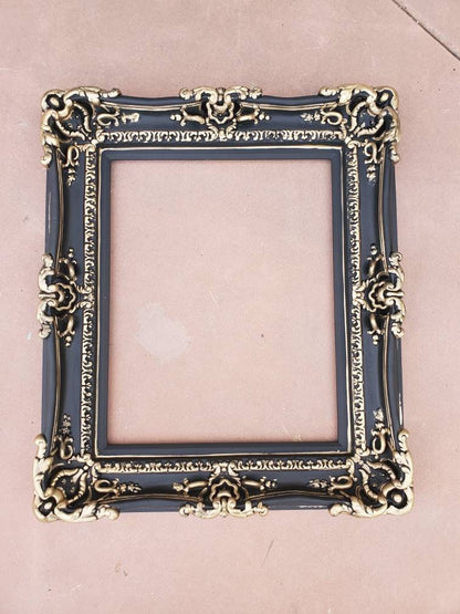 16x20 Matte Black Picture Frame, Ornate Fancy Frame, Victorian Baroque Frame, Gothic