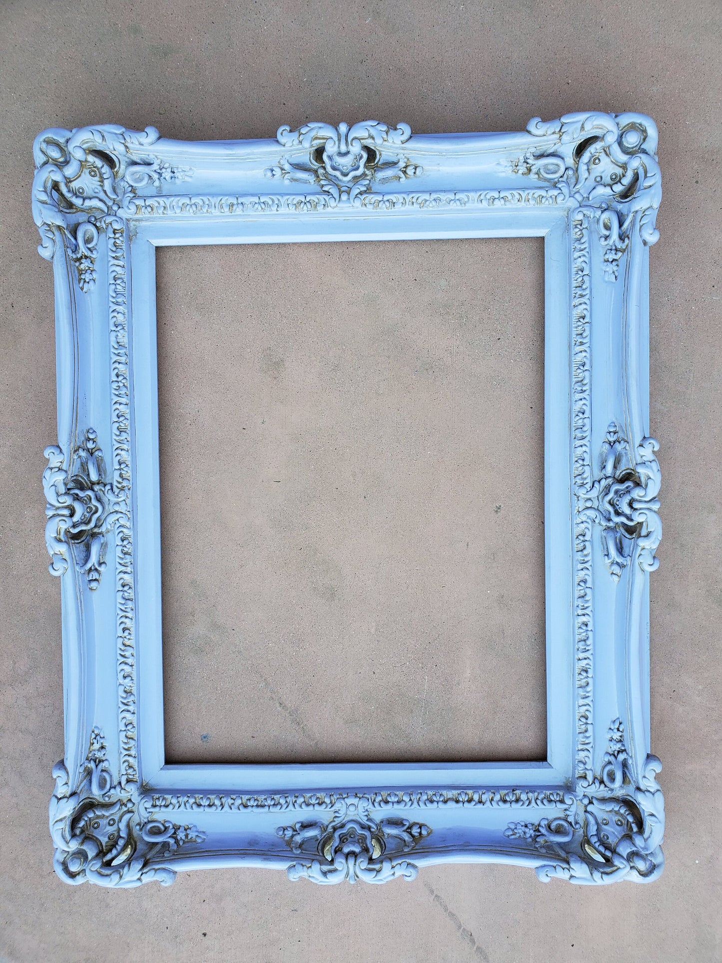 16x20 Pale Blue Photo Frame, Shabby Chic Picture Frame, Cottage Chic Frame