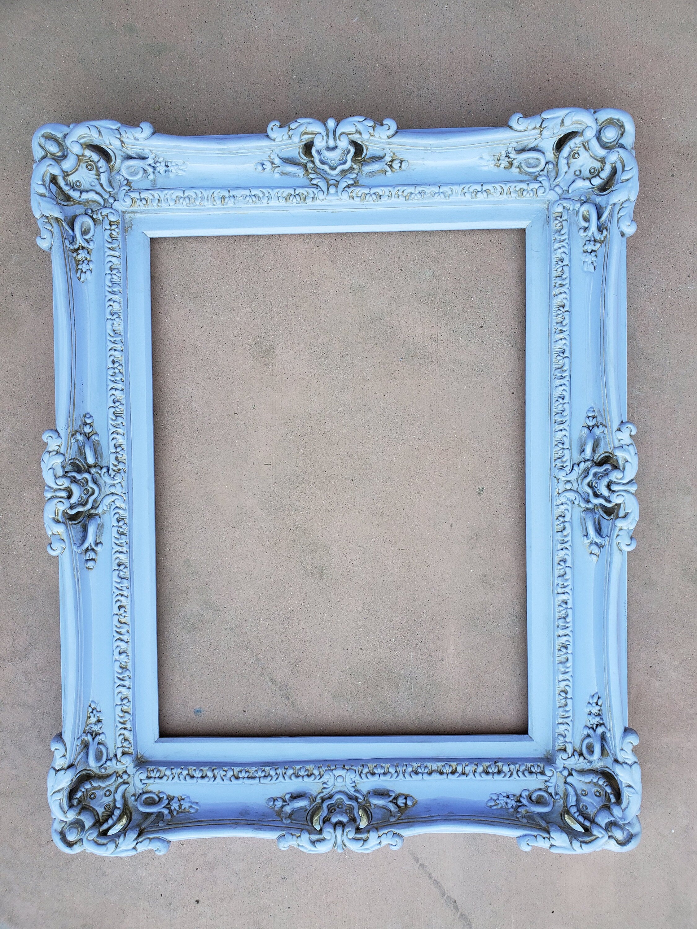 16x20 Pale Blue Photo Frame, Shabby Chic Picture Frame, Cottage Chic Frame