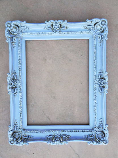 16x20 Pale Blue Photo Frame, Shabby Chic Picture Frame, Cottage Chic Frame