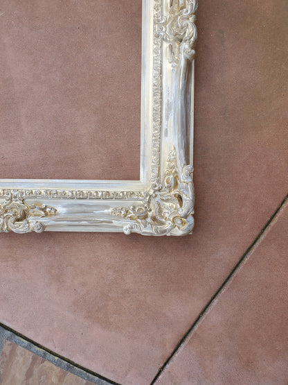 20x24 Vintage White Frame, Decorative French Home Decor Ornate Wall Frames