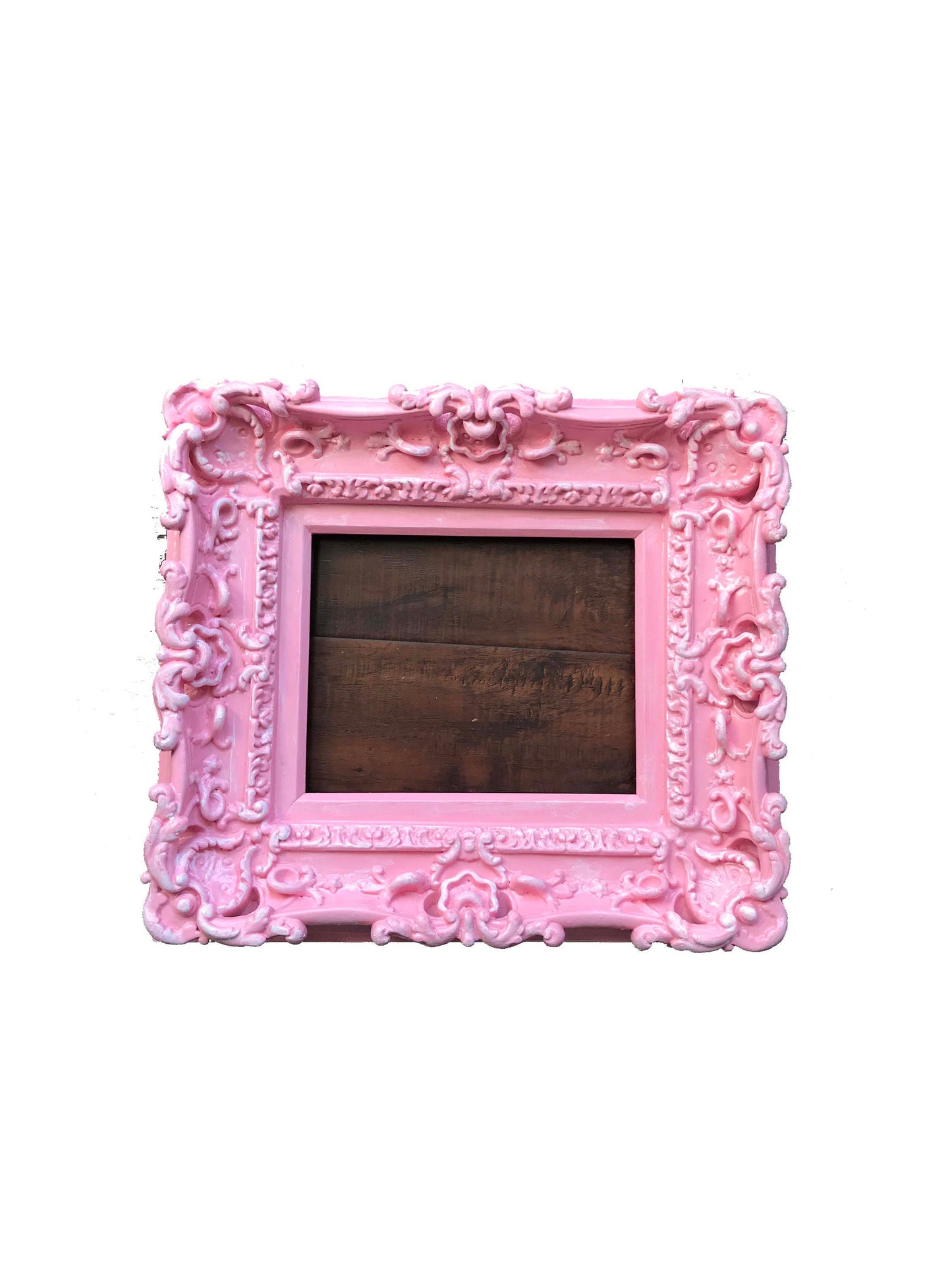 8.5x11 Baby Pink Frame, Shabby Chic Picture Frame, Cottage Art Photo Frame, Fancy Frame
