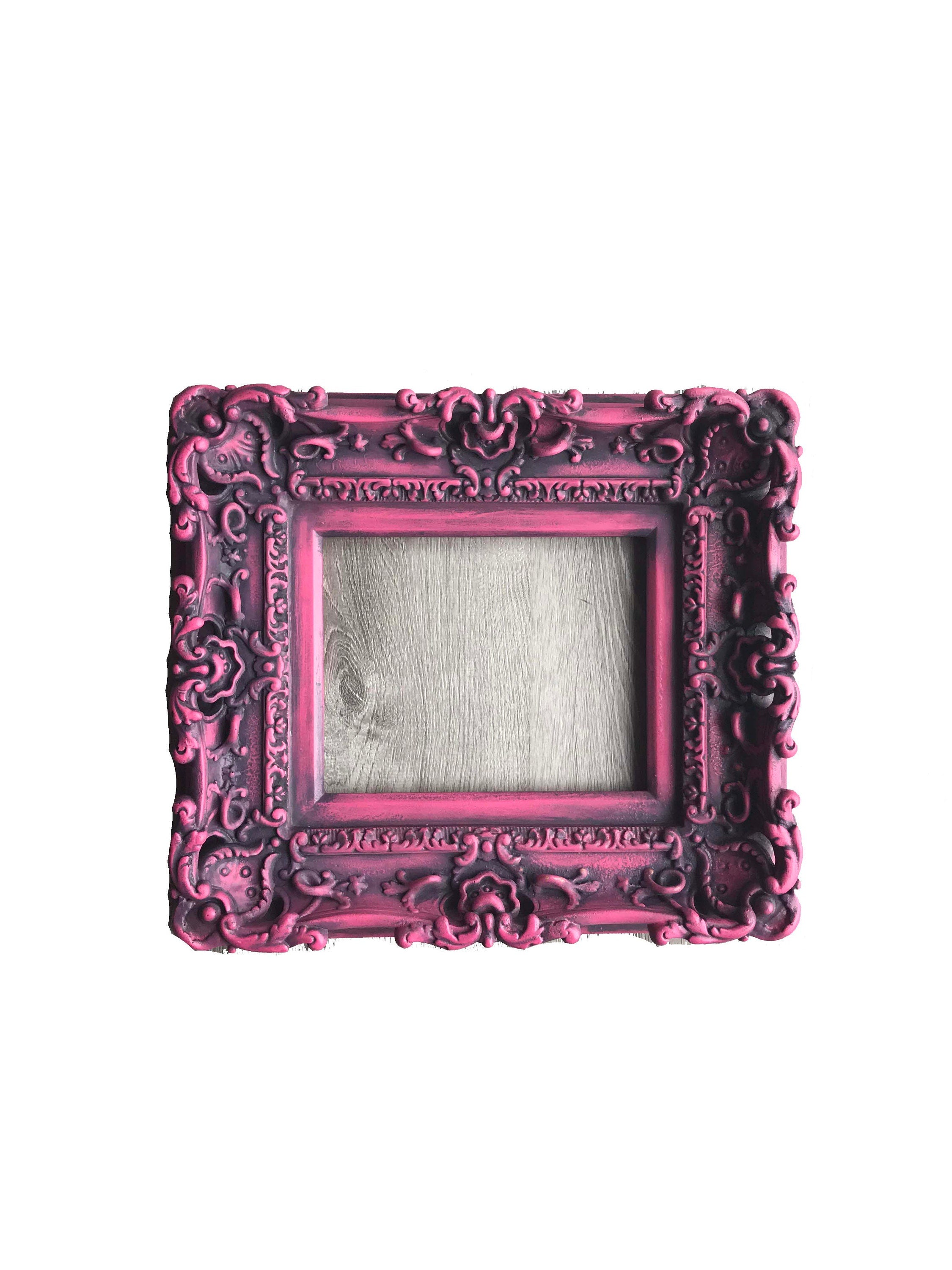 8x10 Vintage Berry Pink Frame, Baroque Ornate Frame, Picture Frame, Cottage Frame