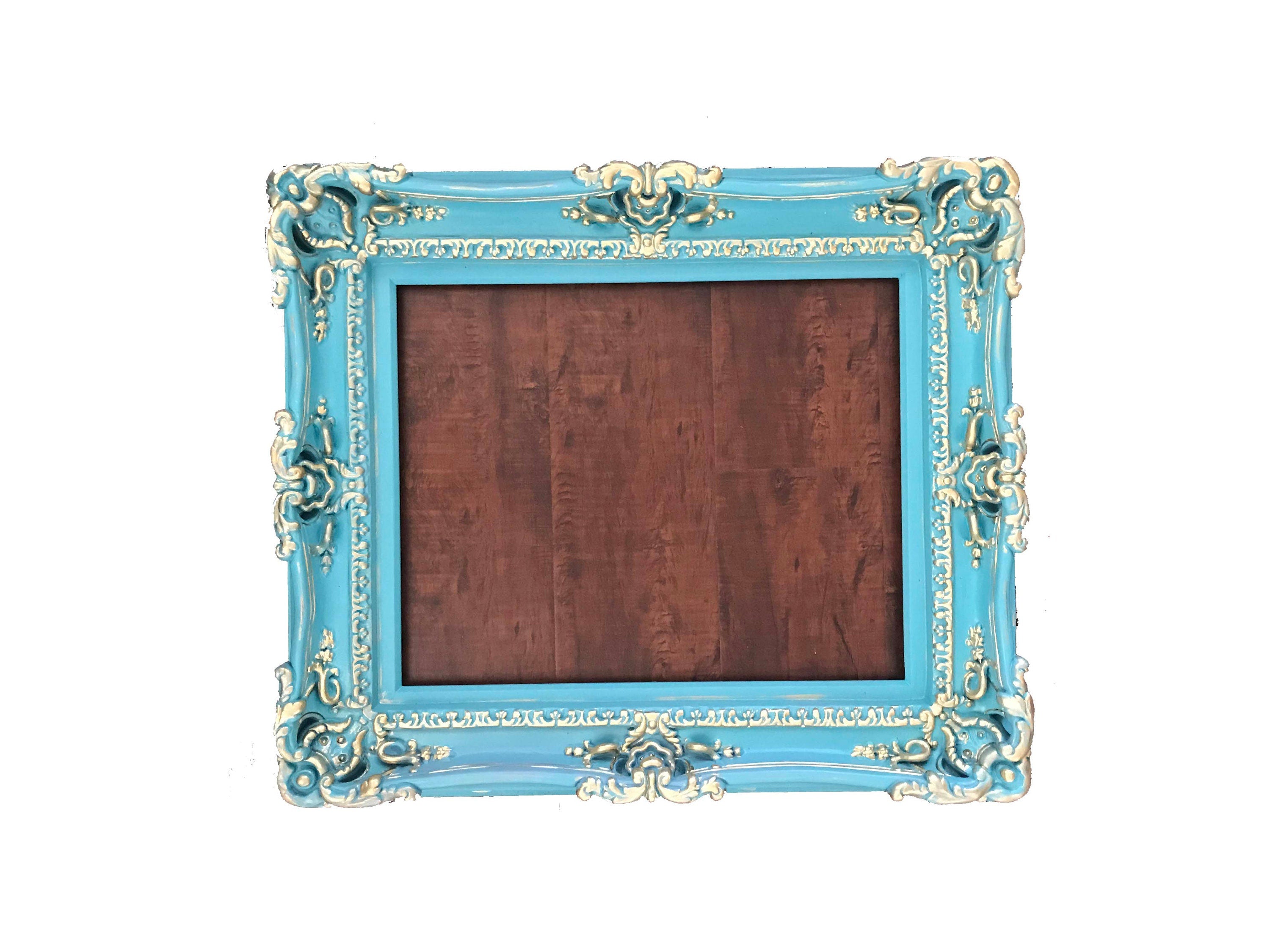 11x14 Turquoise picture frame, traditional frame, original frame