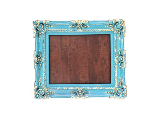 11x14 Turquoise picture frame, traditional frame, original frame