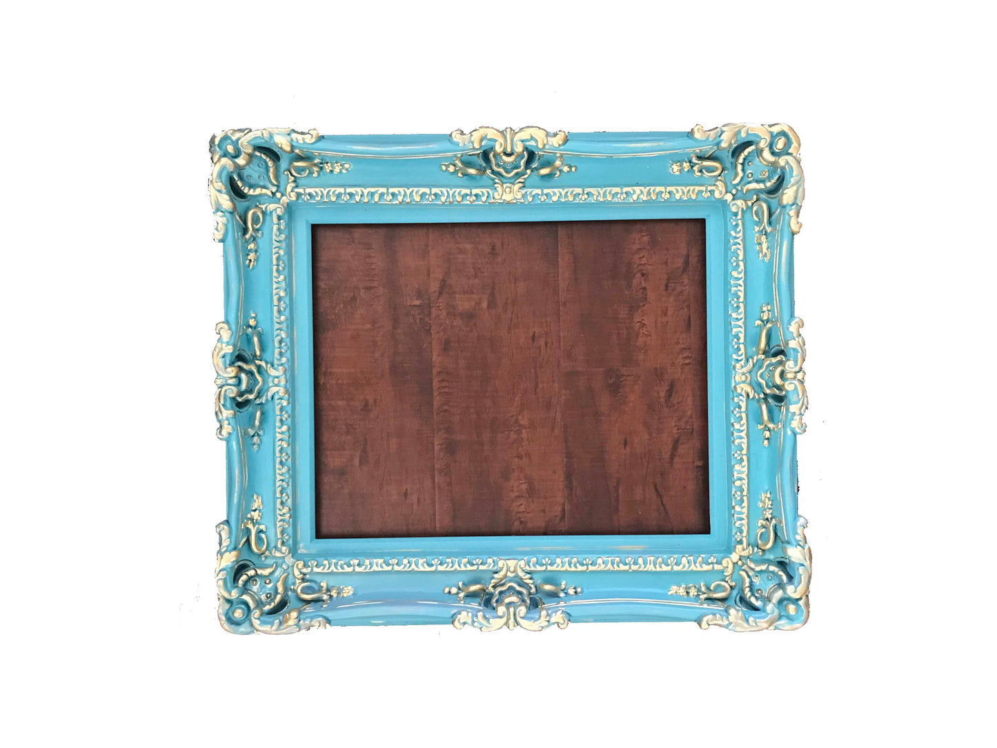 12x16 Turquoise picture frame, shabby chic photo frame, ornate frame, fancy frame, boho