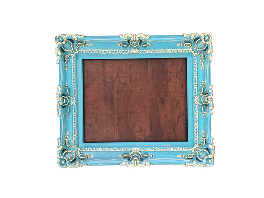 12x16 Turquoise picture frame, shabby chic photo frame, ornate frame, fancy frame, boho