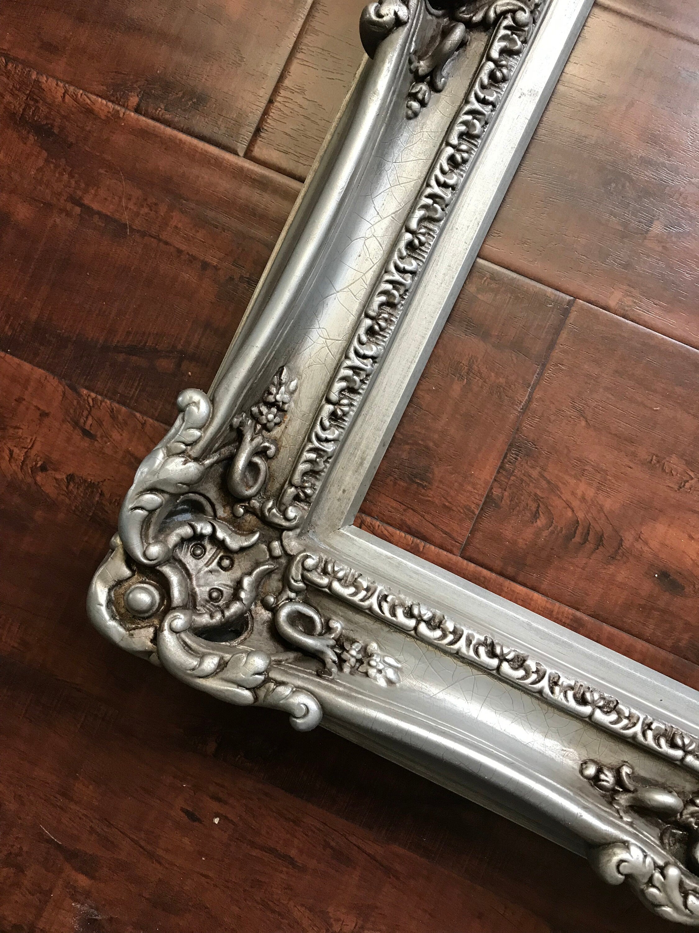 12x16 Vintage Silver Frame, Ornate Picture Frame, Wedding Fancy Frame, Classic Frame