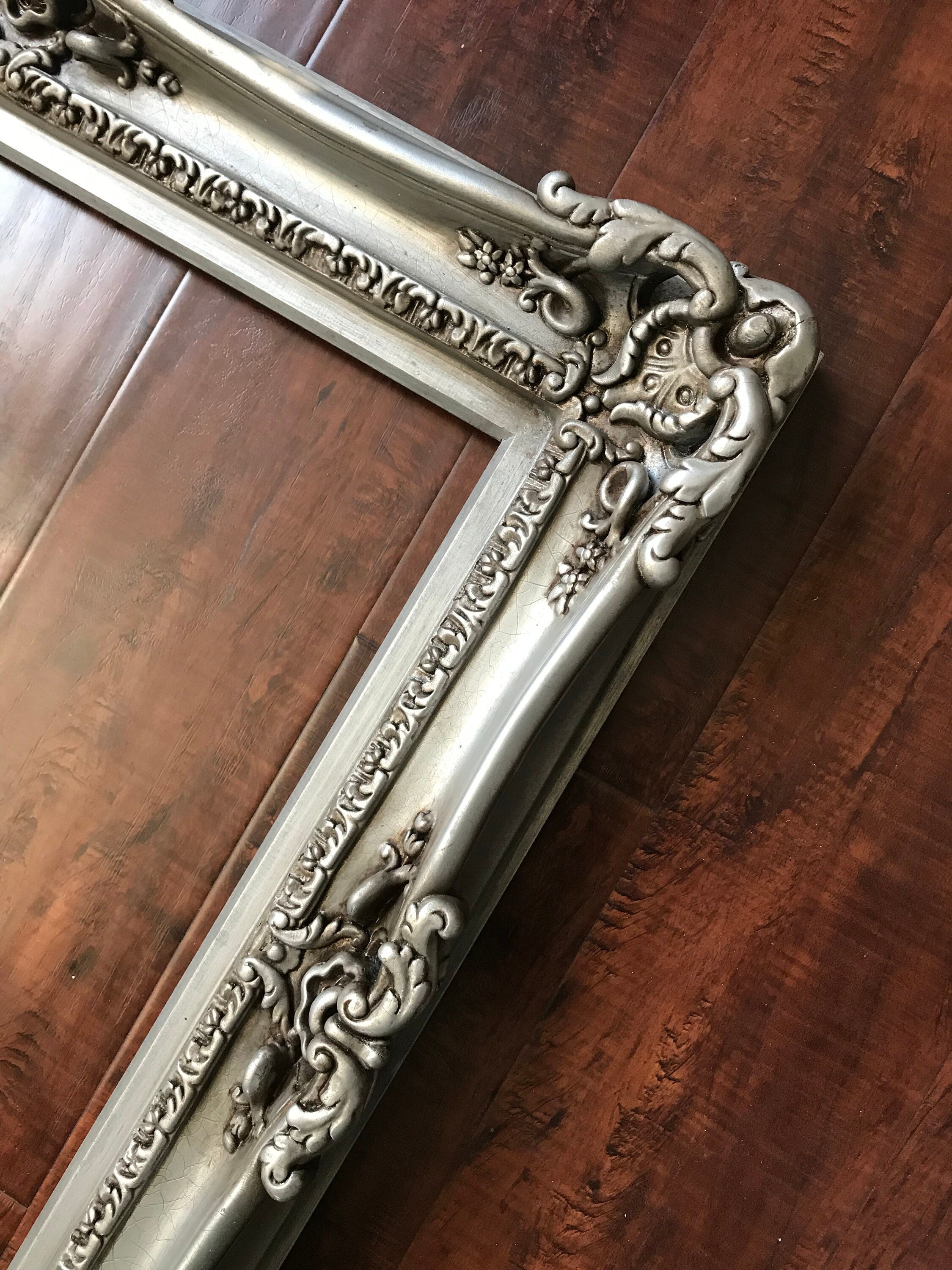 12x16 Vintage Silver Frame, Ornate Picture Frame, Wedding Fancy Frame, Classic Frame