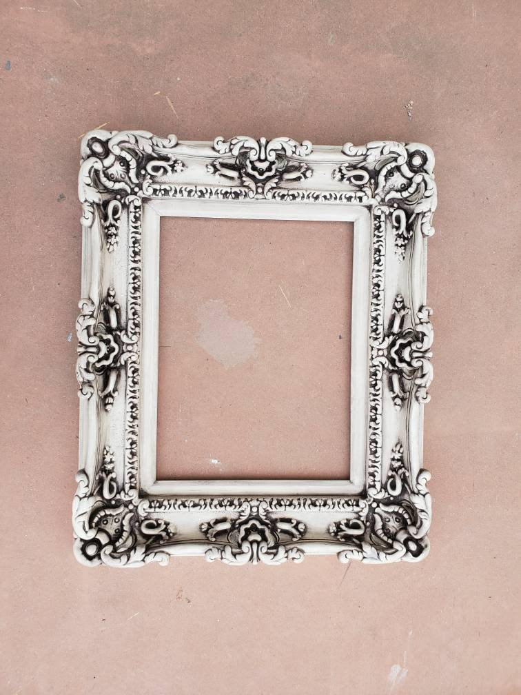 11x14 Vintage Ornate Photo Frame, Distressed Traditional Frame