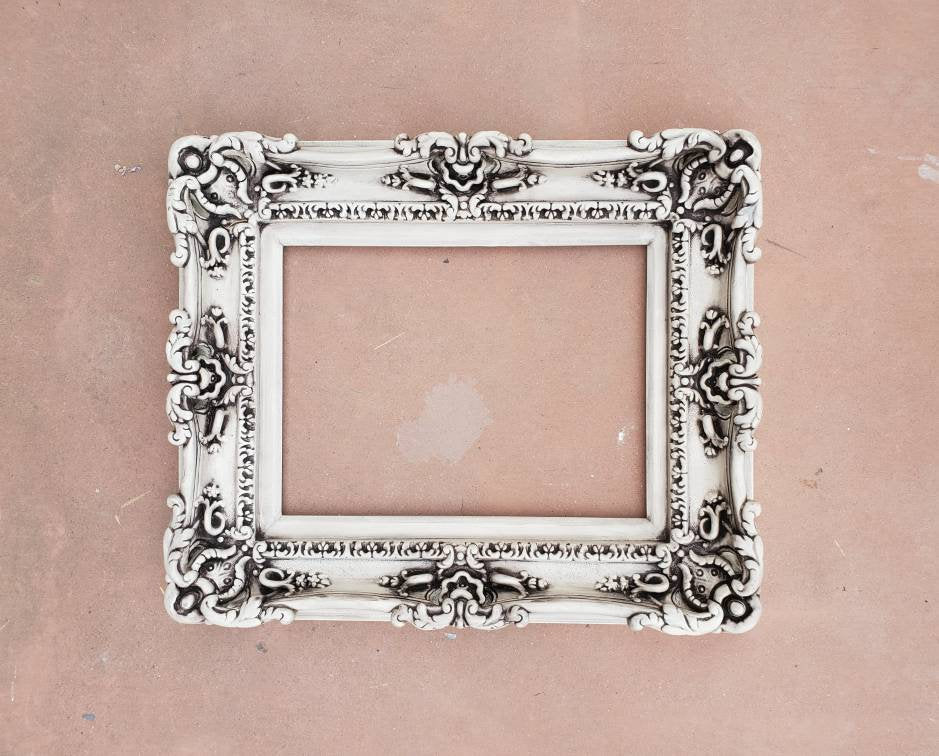 11x14 Vintage Ornate Photo Frame, Distressed Traditional Frame