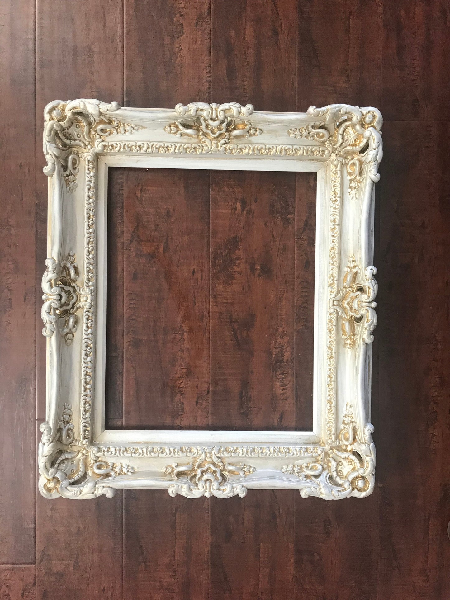 12x16 Vintage Frame, Distressed Picture Frame, Cottage Ornate Wall Frame, Photography