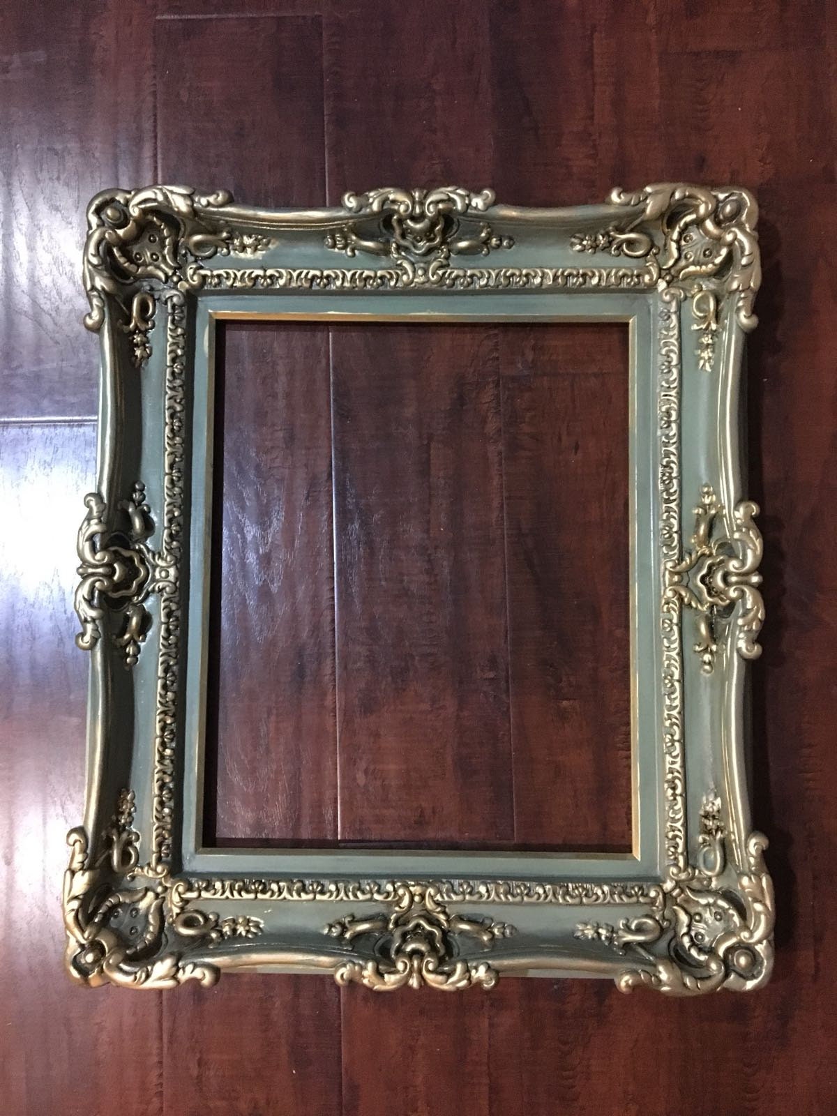 12x16 Vintage Picture Frame, Ornate Photo Frame, Green Frame, Original Frame, Classic