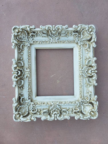 8.5x11 Vintage Frame, Champagne Old Style, Baroque Picture Frame, Cottage Frame