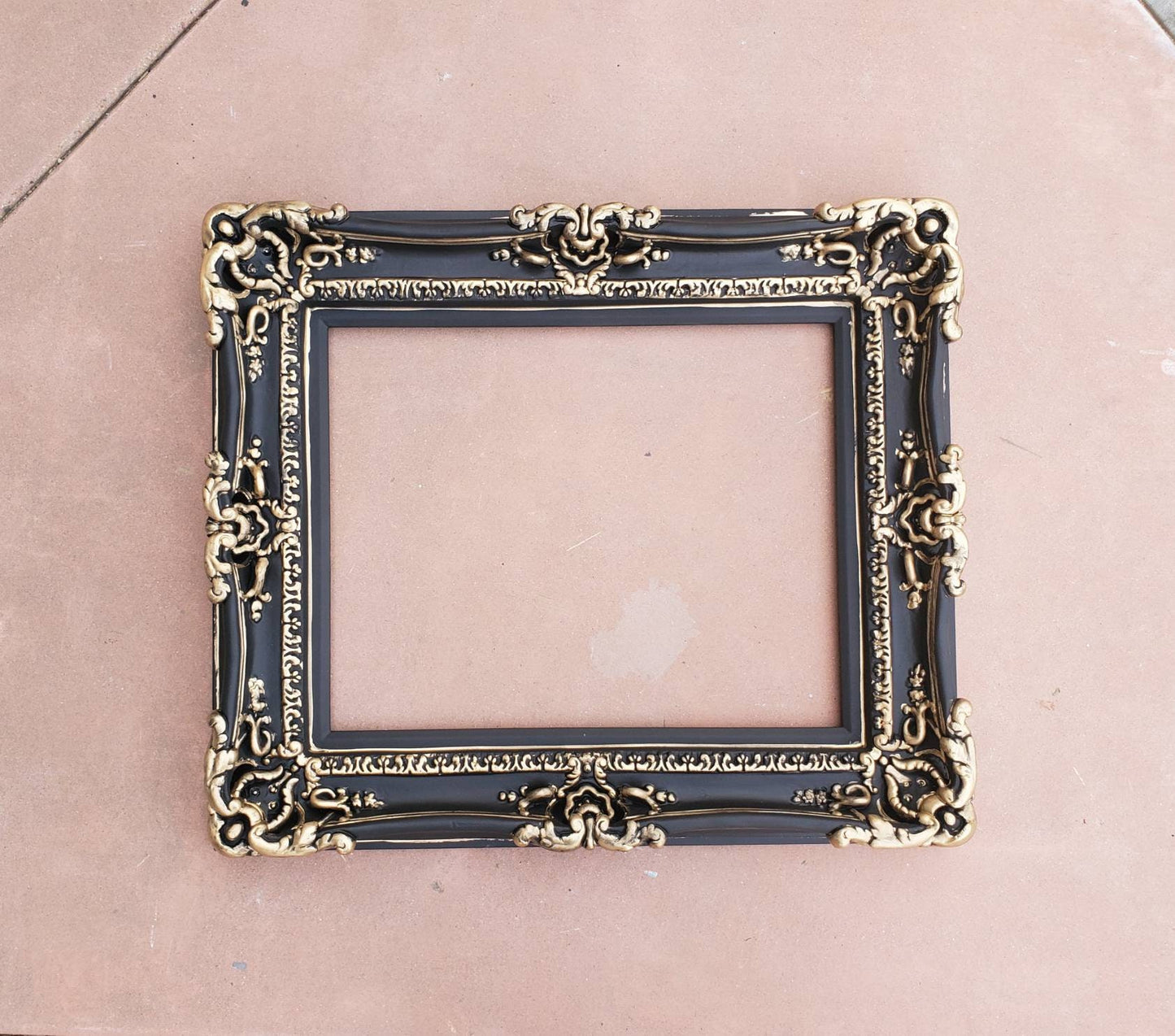 16x20 Matte Black Picture Frame, Ornate Fancy Frame, Victorian Baroque Frame, Gothic